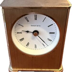 Tiffany & Co Vintage MCM Brass Portfolio Quartz Desk Clock